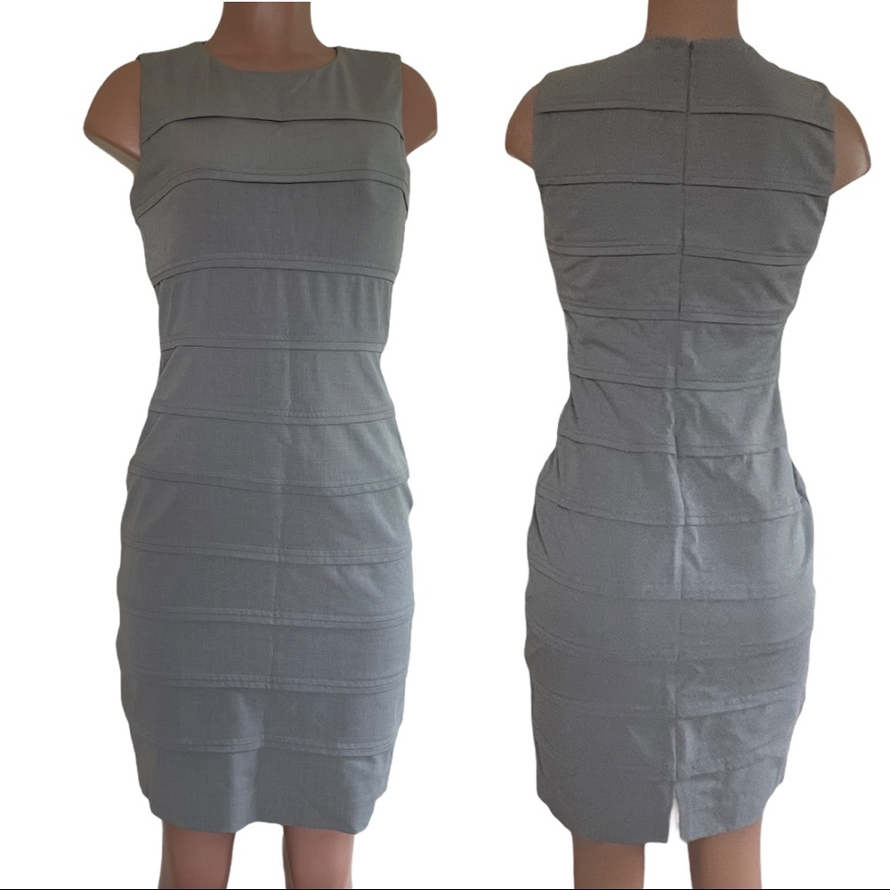 NWOT CALVIN KLEIN Pencil Dress Gray Sleeveless 4